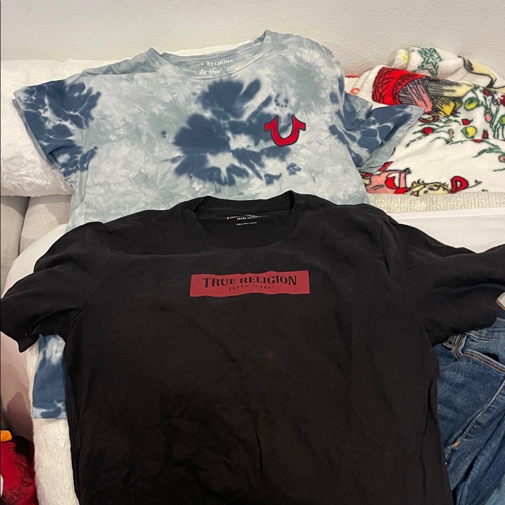 True Religion Blue Tie-Dye and Black T-Shirts